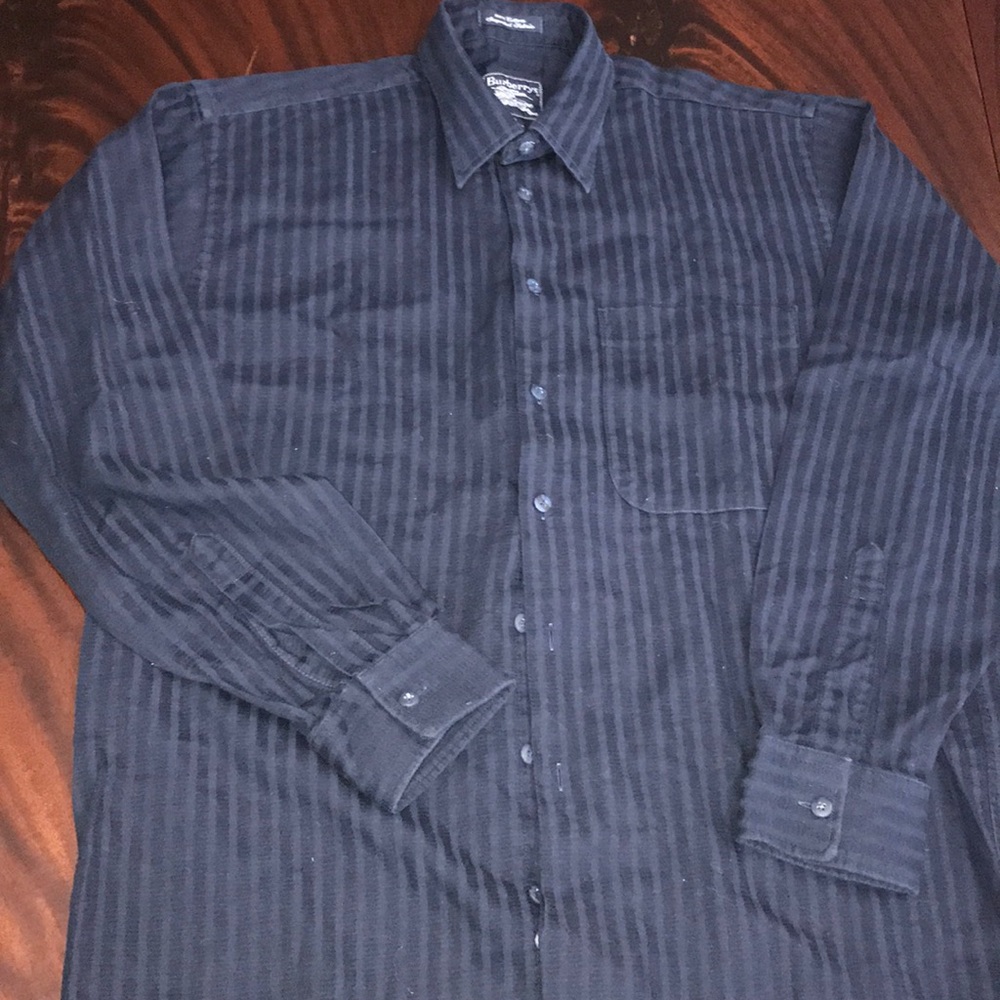 Burberry Men’s M Long Sleeve Button Down Navy - Picture 5 of 8